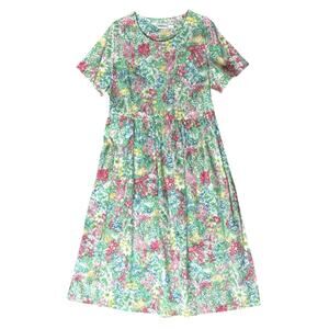 The Vermont Country Store Midi Dress Women's 1X Classic Floral Cottagecore